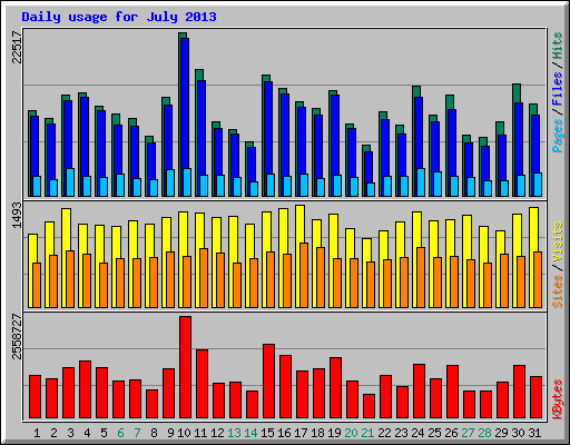 Daily usage for July 2013