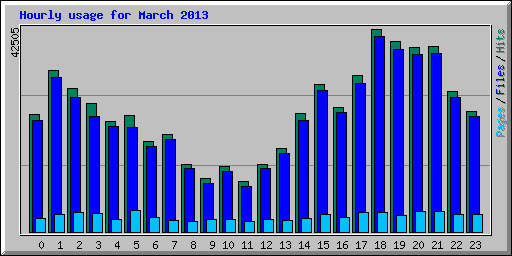 Hourly usage for March 2013