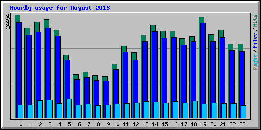 Hourly usage for August 2013