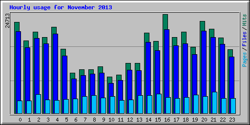 Hourly usage for November 2013