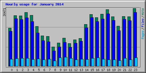Hourly usage for January 2014