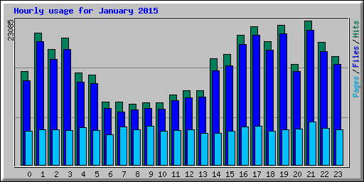 Hourly usage for January 2015