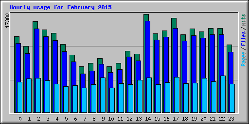 Hourly usage for February 2015