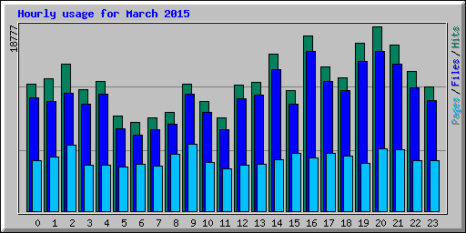 Hourly usage for March 2015
