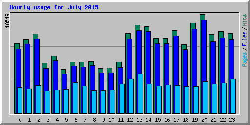 Hourly usage for July 2015