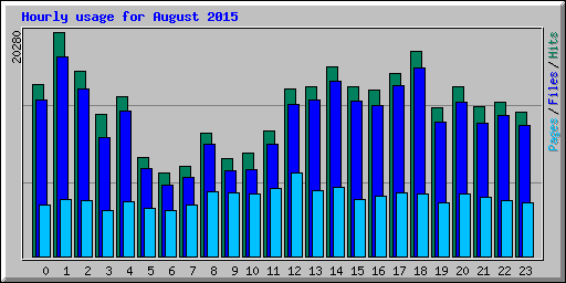 Hourly usage for August 2015